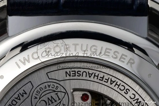 MIROTIME 0205 Portuguese Chrono IW371620 APSF 1:1 Best Edition White Blue Dial on Blue Leather Strap A MultiPurpose 7039